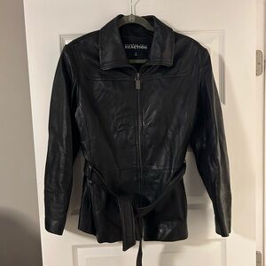 Kenneth Cole Reaction Women's Sleek Black Leather Jacket